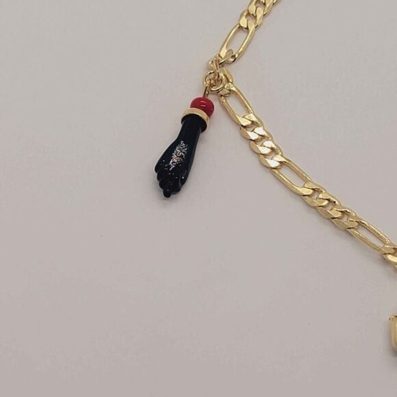 Brand New Brazilian 18k Gold Filled 2 Figa Hand and 1 Elephant Bracelet - Picture 4 of 4